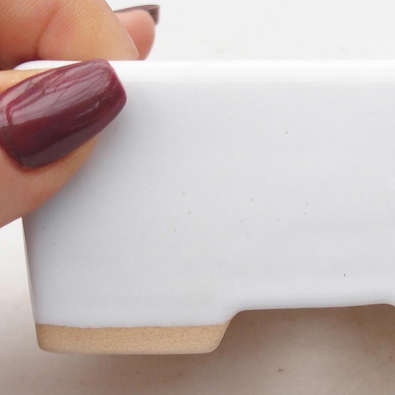 Ciotola per bonsai in ceramica 9 x 7 x 4,5 cm, colore bianco