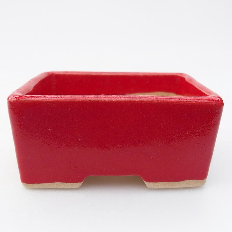Ciotola per bonsai in ceramica 9 x 7 x 4,5 cm, colore rosso