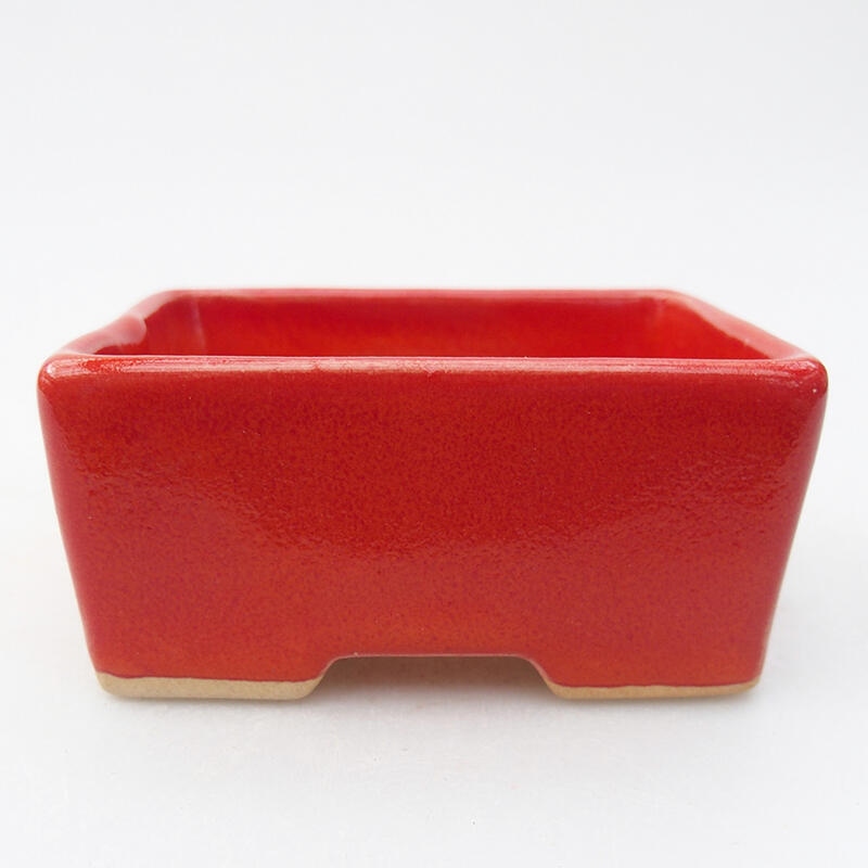 Ciotola per bonsai in ceramica 9 x 7 x 4,5 cm, colore rosso