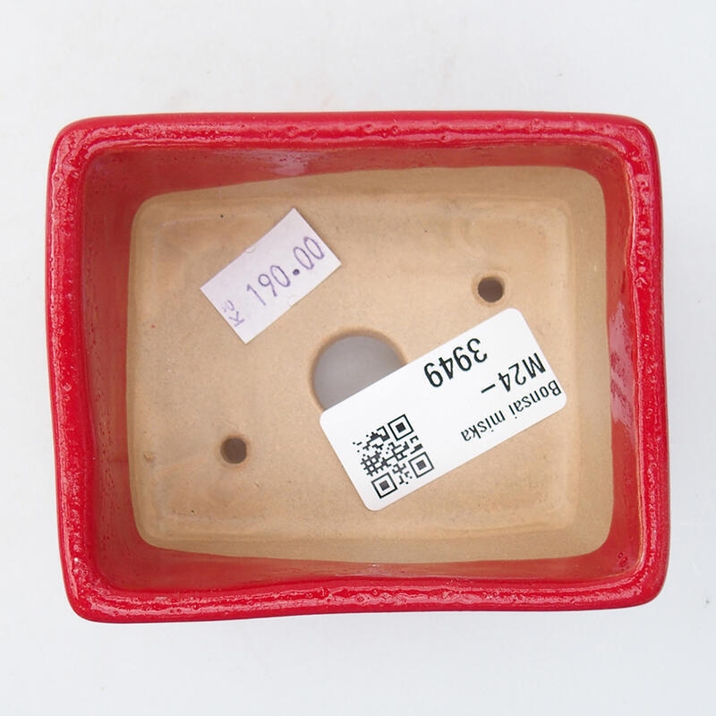 Ciotola per bonsai in ceramica 9 x 7 x 4,5 cm, colore rosso