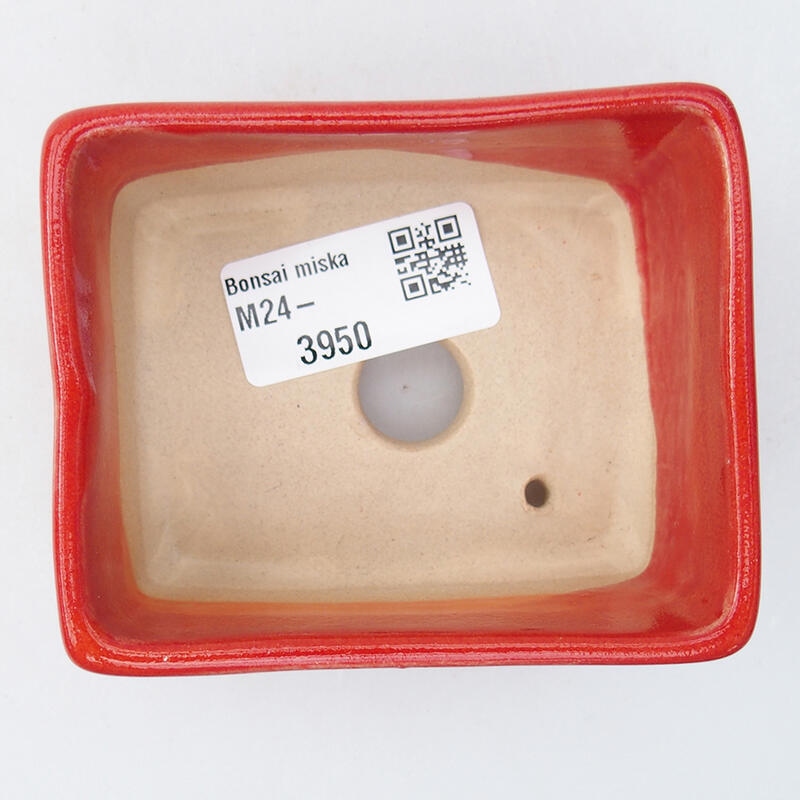 Ciotola per bonsai in ceramica 9 x 7 x 4,5 cm, colore rosso