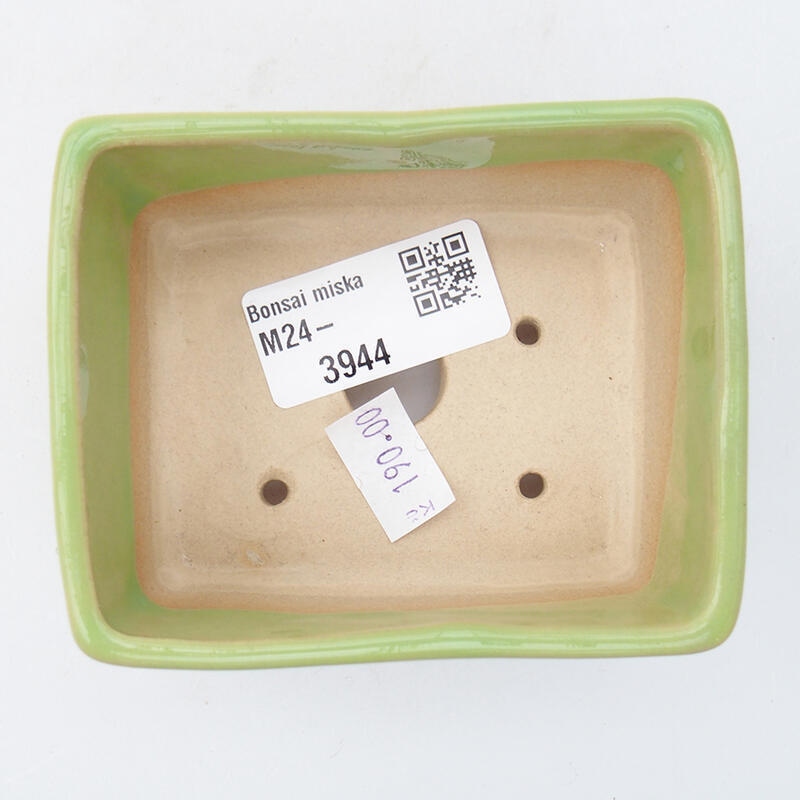Ciotola per bonsai in ceramica 9 x 7 x 4,5 cm, verde
