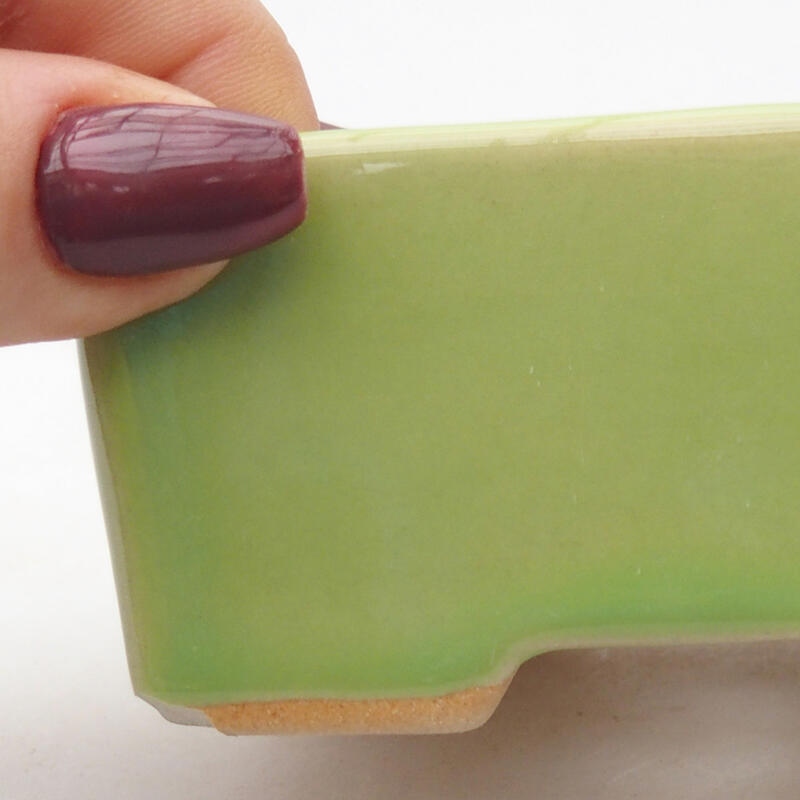 Ciotola per bonsai in ceramica 9 x 7 x 4,5 cm, verde