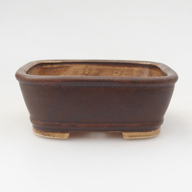 Ciotola per bonsai in ceramica 9 x 8 x 3,5 cm, marrone