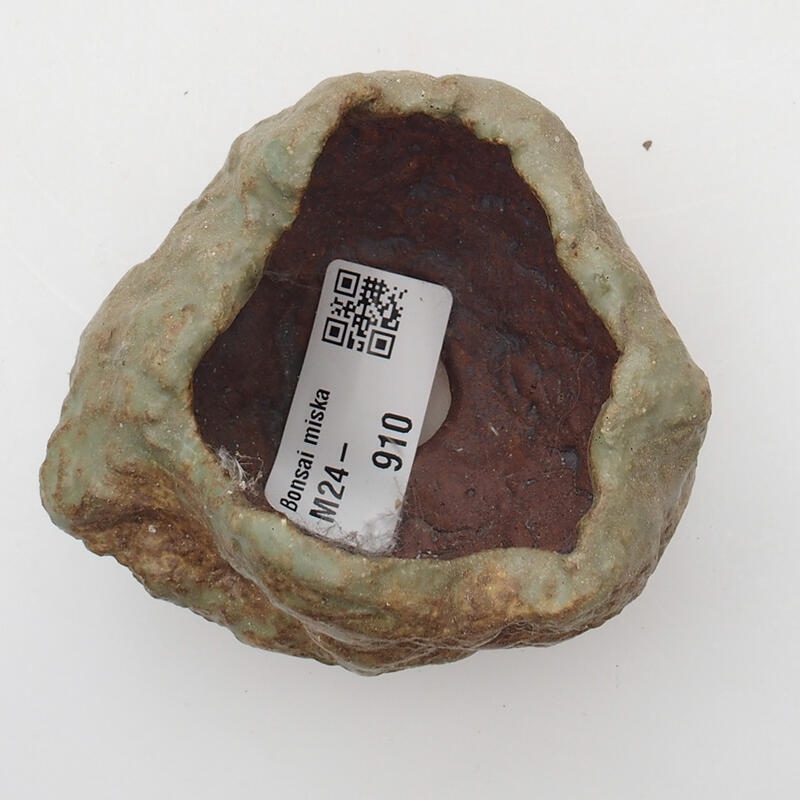 Conchiglia in ceramica 4 x 5 x 4,5 cm , colore verde-marrone