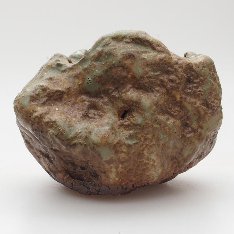 Conchiglia in ceramica 4 x 5 x 4,5 cm , colore verde-marrone