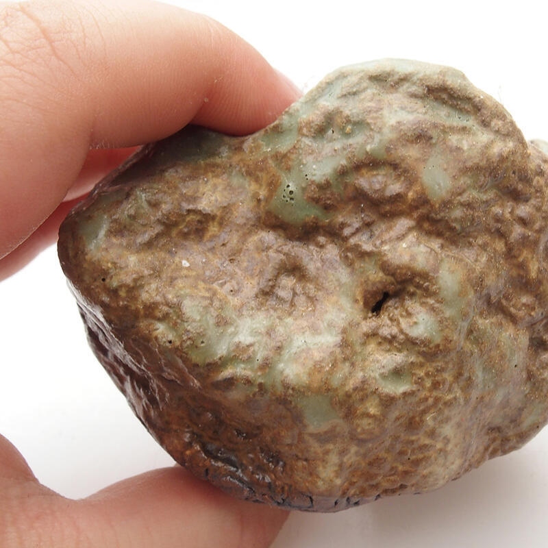 Conchiglia in ceramica 4 x 5 x 4,5 cm , colore verde-marrone