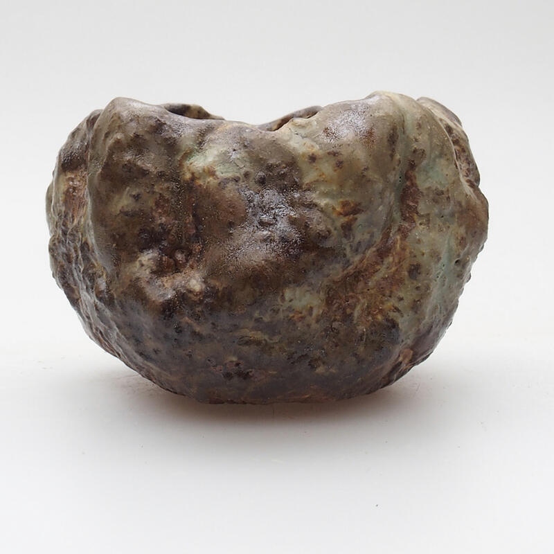 Conchiglia in ceramica 6,5 x 5 x 5 cm , colore verde-marrone