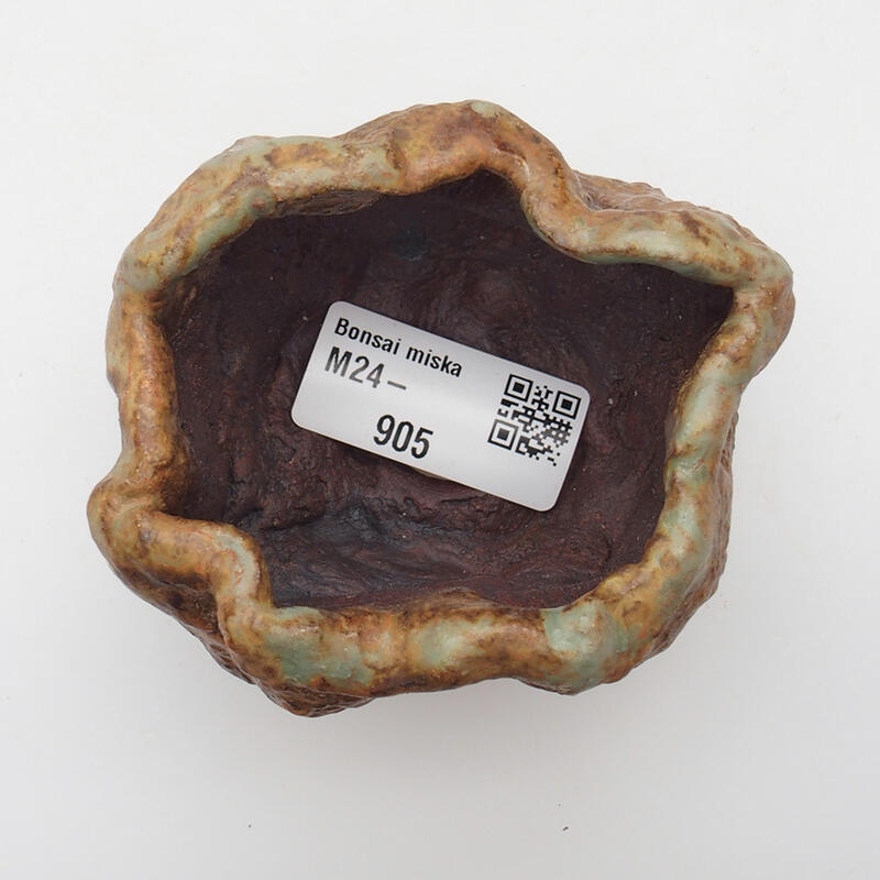 Conchiglia in ceramica 6 x 5 x 5,5 cm , colore verde-marrone