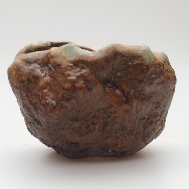 Conchiglia in ceramica 6 x 5 x 5,5 cm , colore verde-marrone