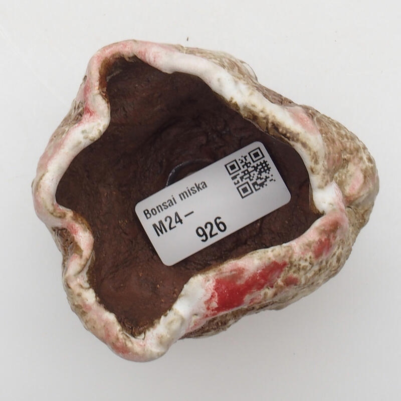 Conchiglia in ceramica 6 x 5 x 6 cm , colore rosso e bianco