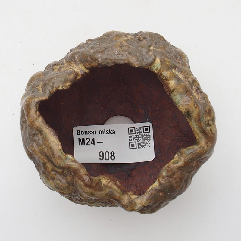 Conchiglia in ceramica 6 x 5 x 6 cm , colore verde-marrone