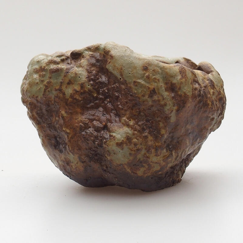 Conchiglia in ceramica 6 x 6 x 5 cm , colore verde-marrone