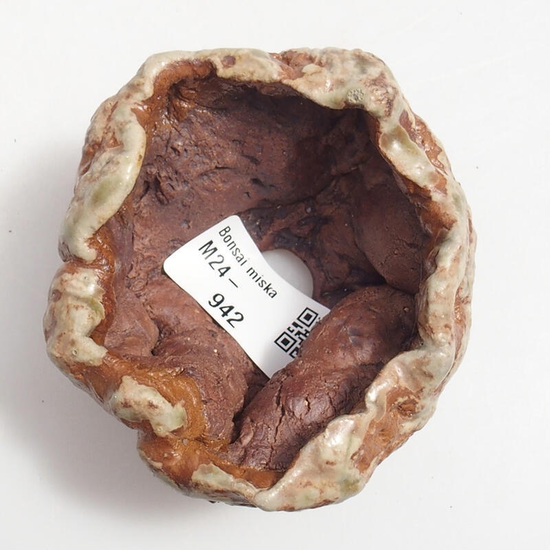 Conchiglia in ceramica 6 x 6 x 5 cm , colore verde-marrone