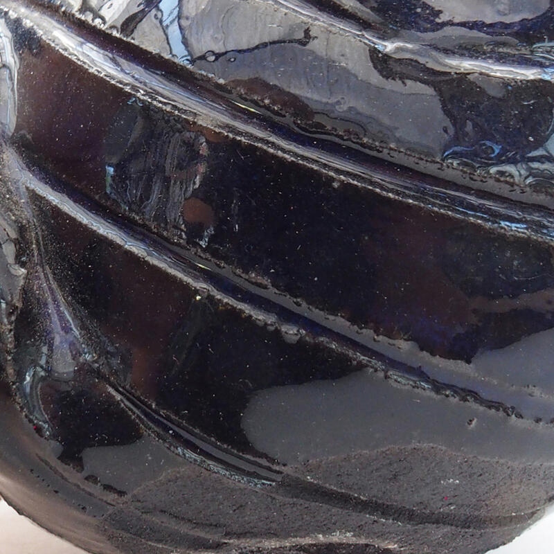 Conchiglia in ceramica 7 x 7 x 5 cm , colore blu-nero