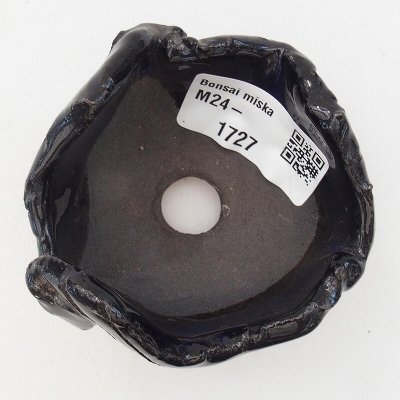 Conchiglia in ceramica 7 x 7 x 5 cm , colore blu-nero