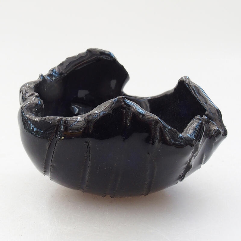 Conchiglia in ceramica 7 x 7 x 5 cm , colore blu-nero