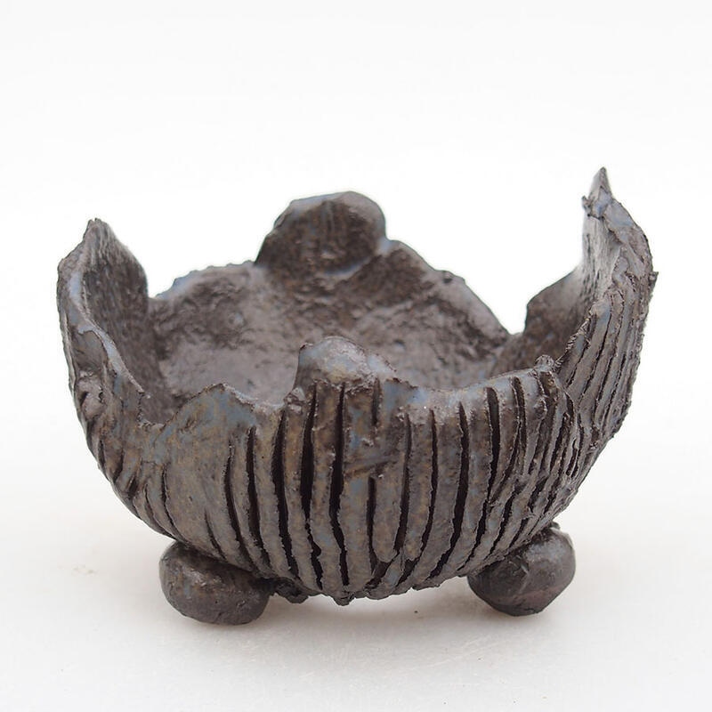 Conchiglia in ceramica 8,5 x 7,5 x 6 cm , colore marrone-blu