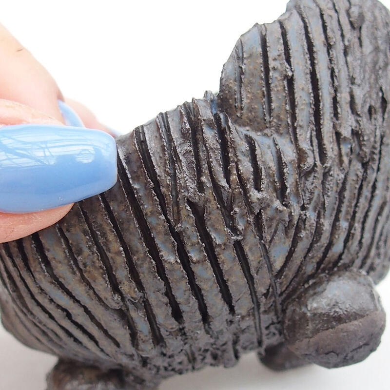 Conchiglia in ceramica 8,5 x 7,5 x 6 cm , colore marrone-blu