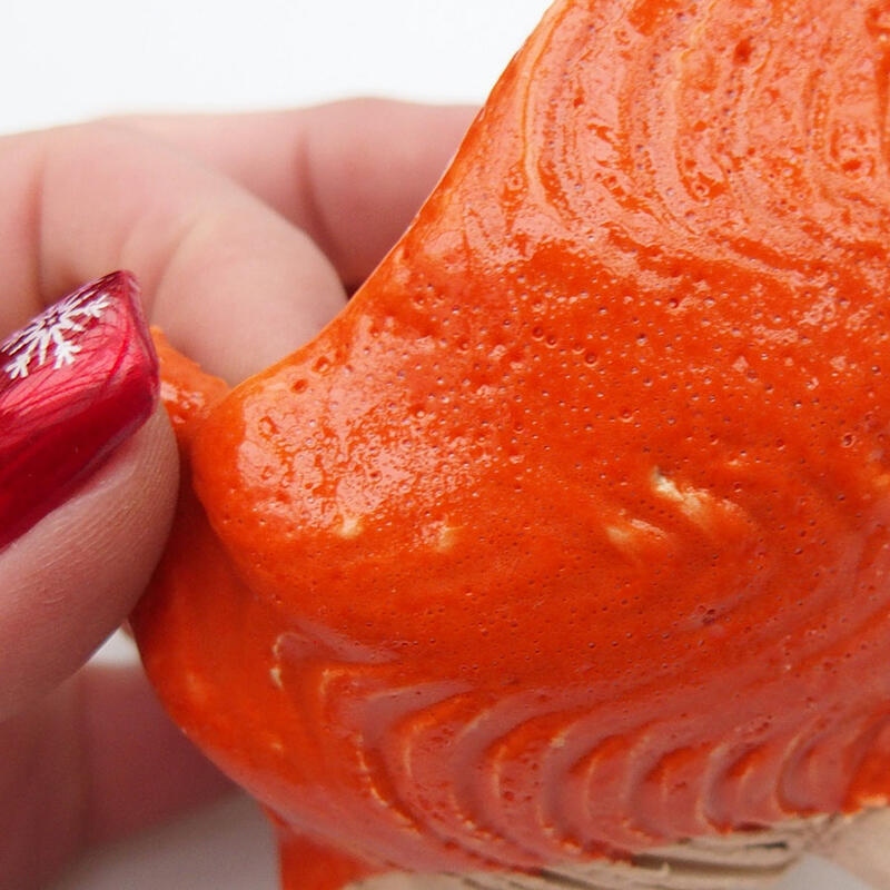 Conchiglia in ceramica 8,5 x 8,5 x 6,5 cm , colore arancione