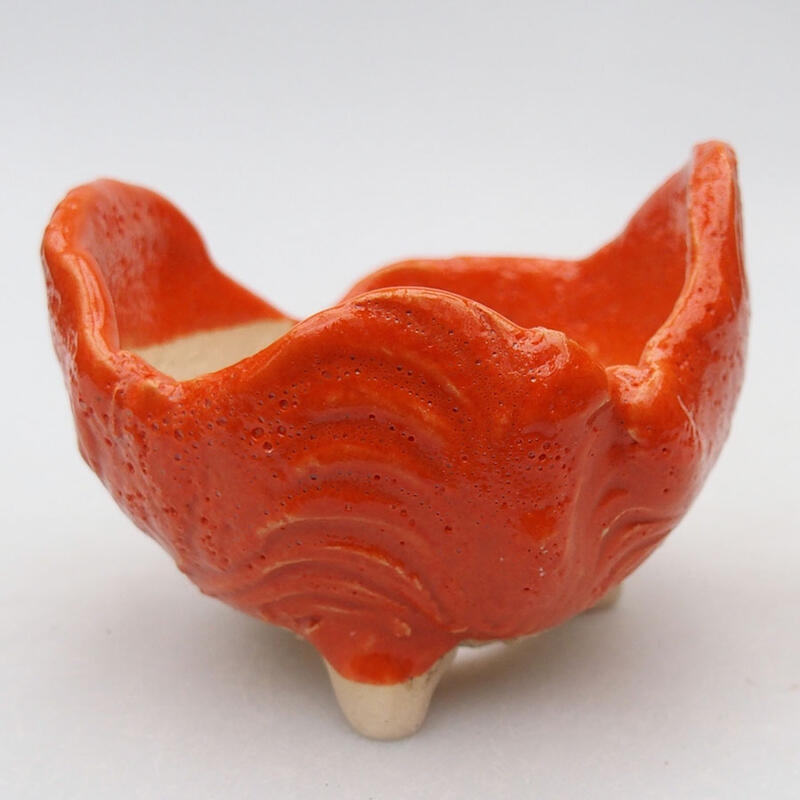 Conchiglia in ceramica 8,5 x 8,5 x 6,5 cm , colore arancione