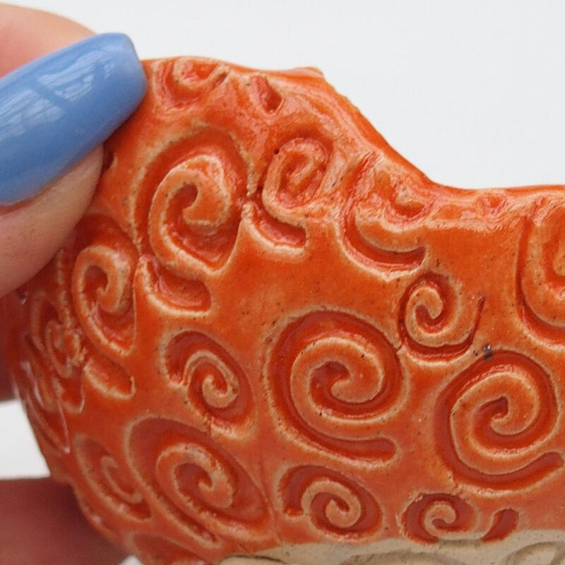 Conchiglia in ceramica 8,5 x 8 x 5 cm , colore arancione