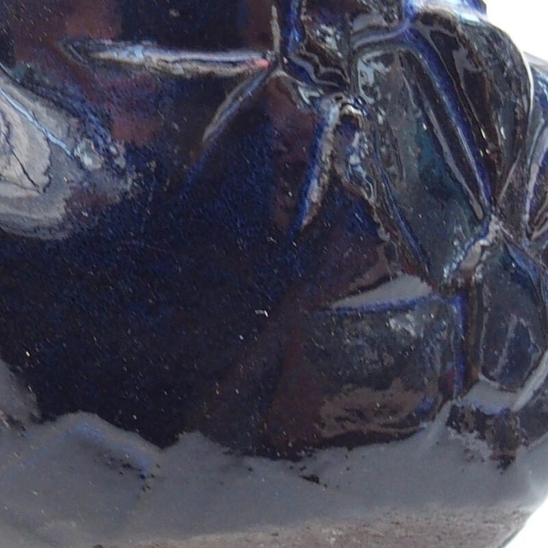 Guscio in ceramica 8 x 7 x 4,5 cm , colore blu-nero