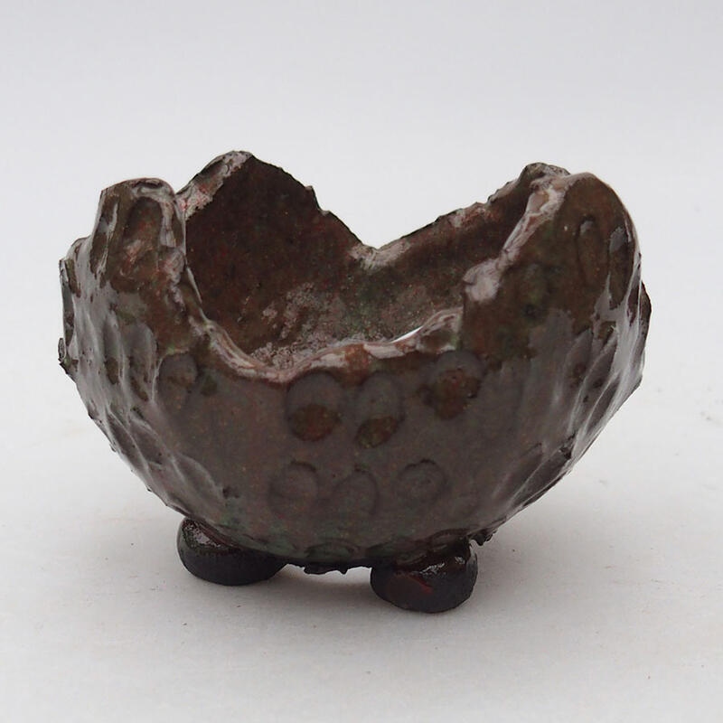 Conchiglia in ceramica 8 x 8 x 6 cm , colore rosso-verde