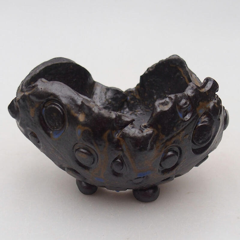 Conchiglia in ceramica 9,5 x 9 x 6 cm , colore marrone-blu