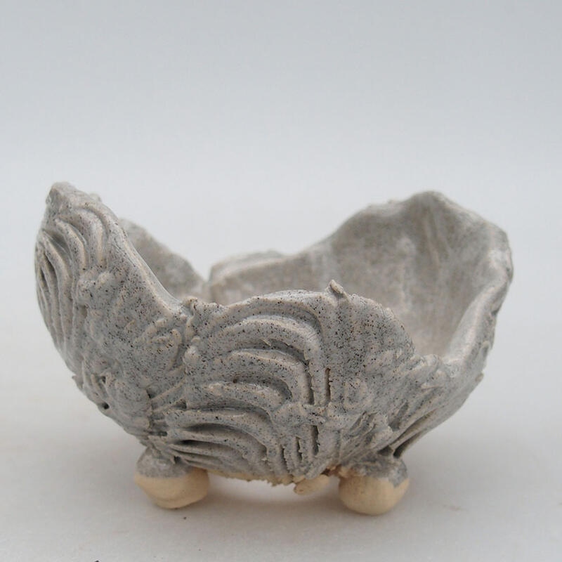 Conchiglia in ceramica 9 x 8,5 x 6 cm, colore grigio