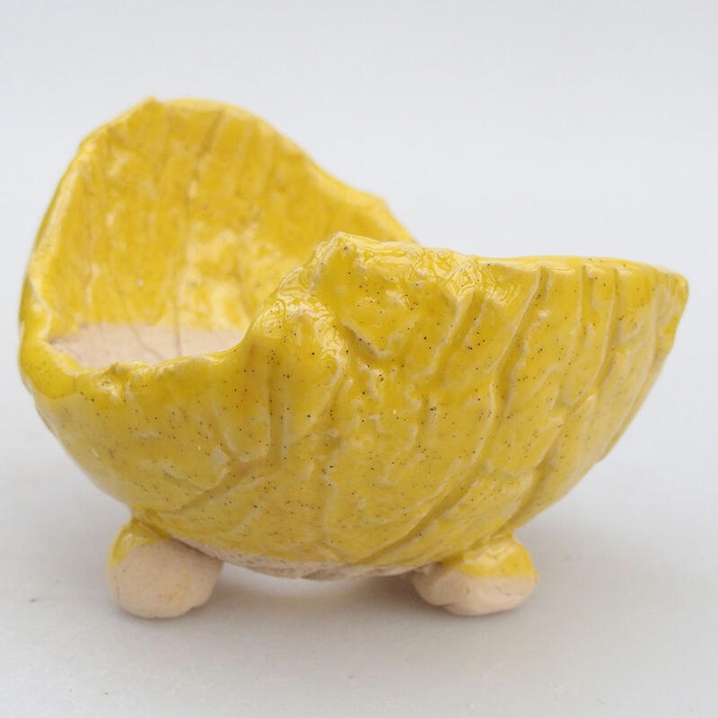 Conchiglia in ceramica 9 x 8,5 x 7 cm , giallo
