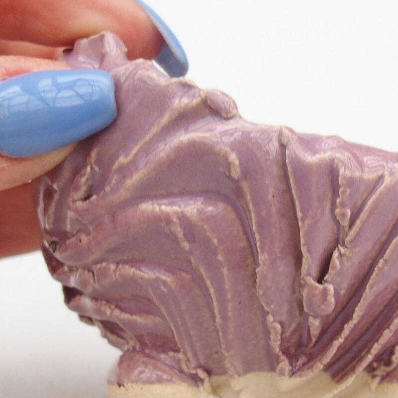 Conchiglia in ceramica 9 x 8 x 5,5 cm , colore viola