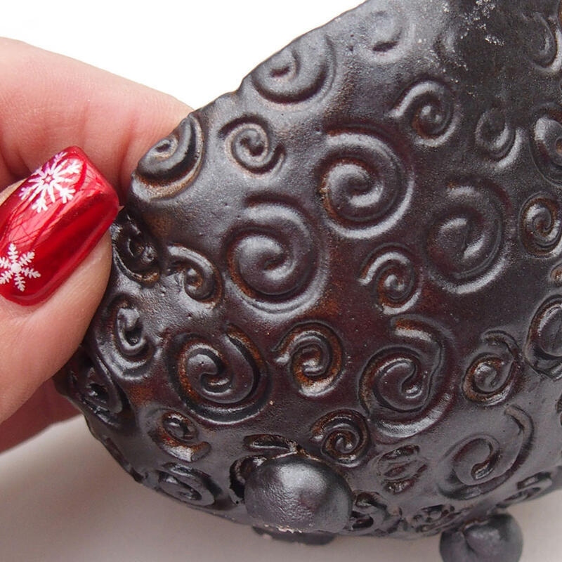 Conchiglia in ceramica 9 x 9 x 6,5 cm , colore marrone