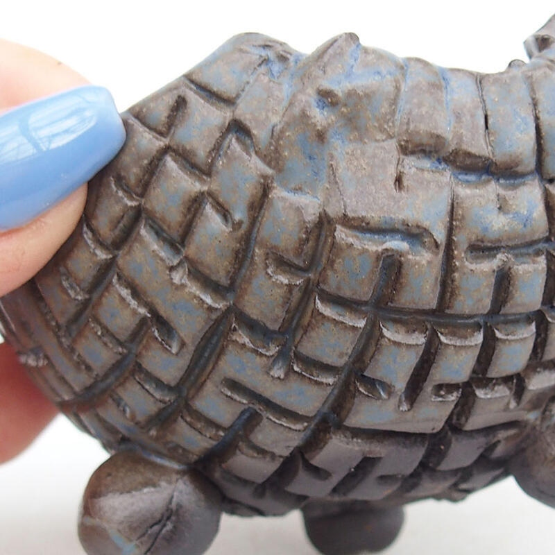 Conchiglia in ceramica 9 x 9 x 6 cm , colore marrone-blu