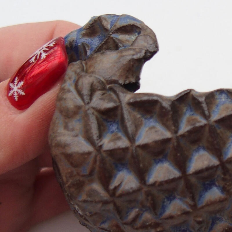 Conchiglia in ceramica 9 x 9 x 7 cm , colore blu