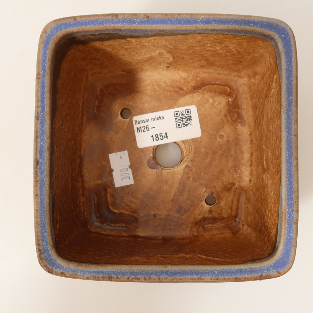 Vaso da bonsai in ceramica 13 x 13 x 8 cm, colore blu