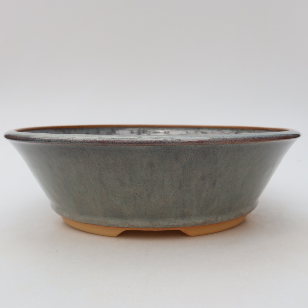Vaso per bonsai in ceramica 24,5 x 24,5 x 7,5 cm, colore grigio
