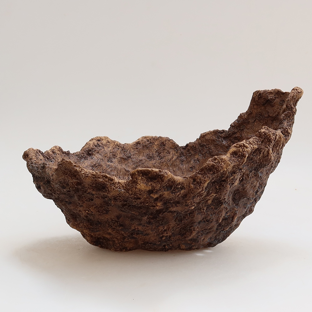 Guscio in ceramica 22,5 x 18 x 16 cm, colore marrone