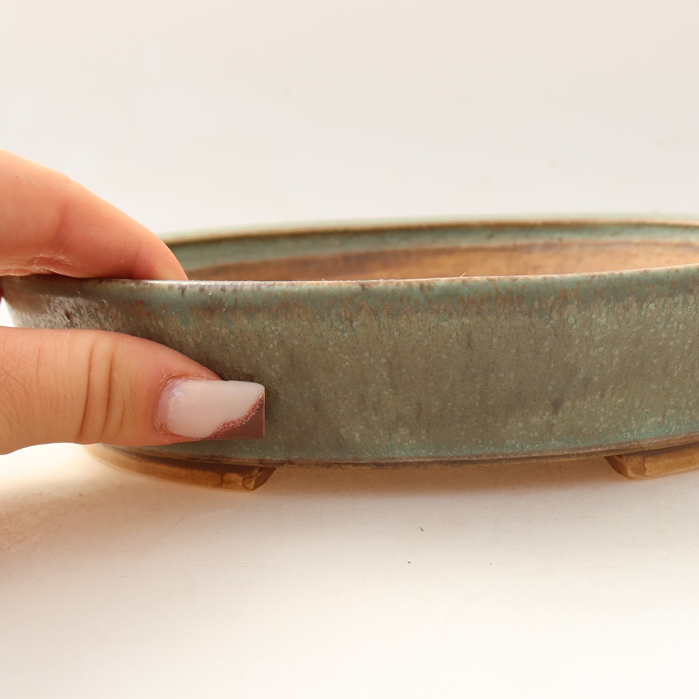 Ciotola bonsai in ceramica 21 x 19 x 4,5 cm, verde