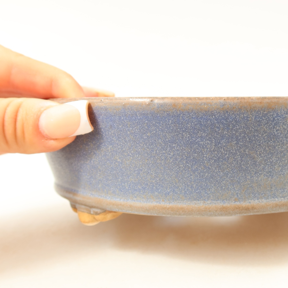 Vaso da bonsai in ceramica 15,5 x 15,5 x 5 cm, colore blu