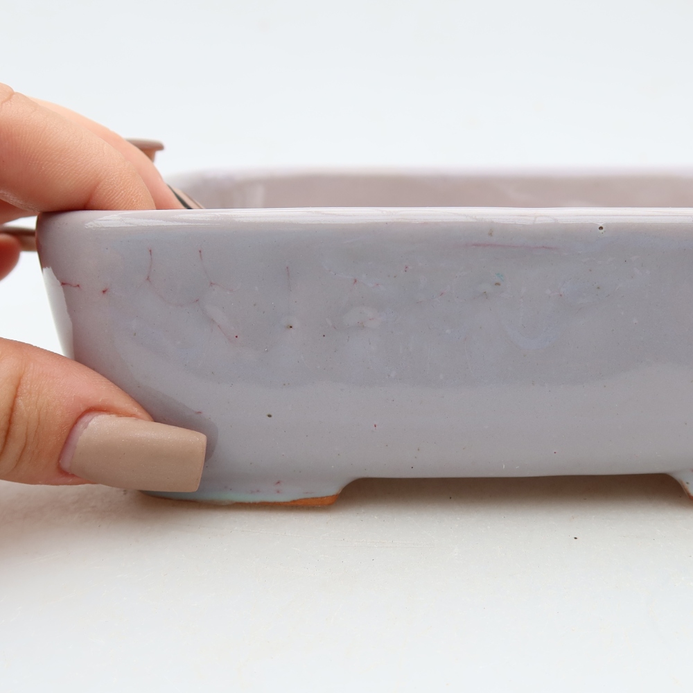 Vaso da bonsai in ceramica 15 x 12,5 x 4,5 cm, colore viola