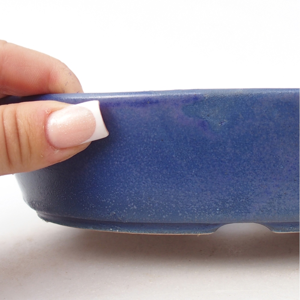 Ciotola bonsai in ceramica 18,5 x 13,5 x 4,5 cm, colore blu