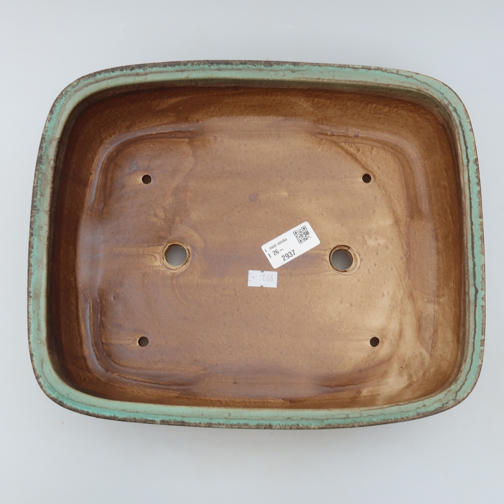 Vaso da bonsai in ceramica 30 x 24,5 x 7,5 cm, colore verde