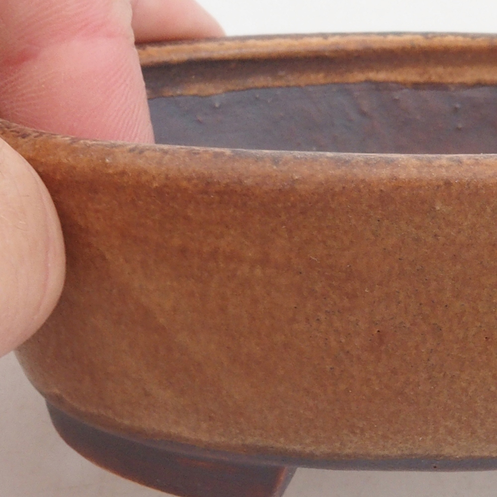 Ciotola per bonsai in ceramica 10 x 8,5 x 4 cm, marrone