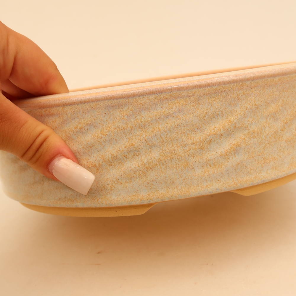 Vaso da bonsai in ceramica 23 x 23 x 6,5 cm, colore beige