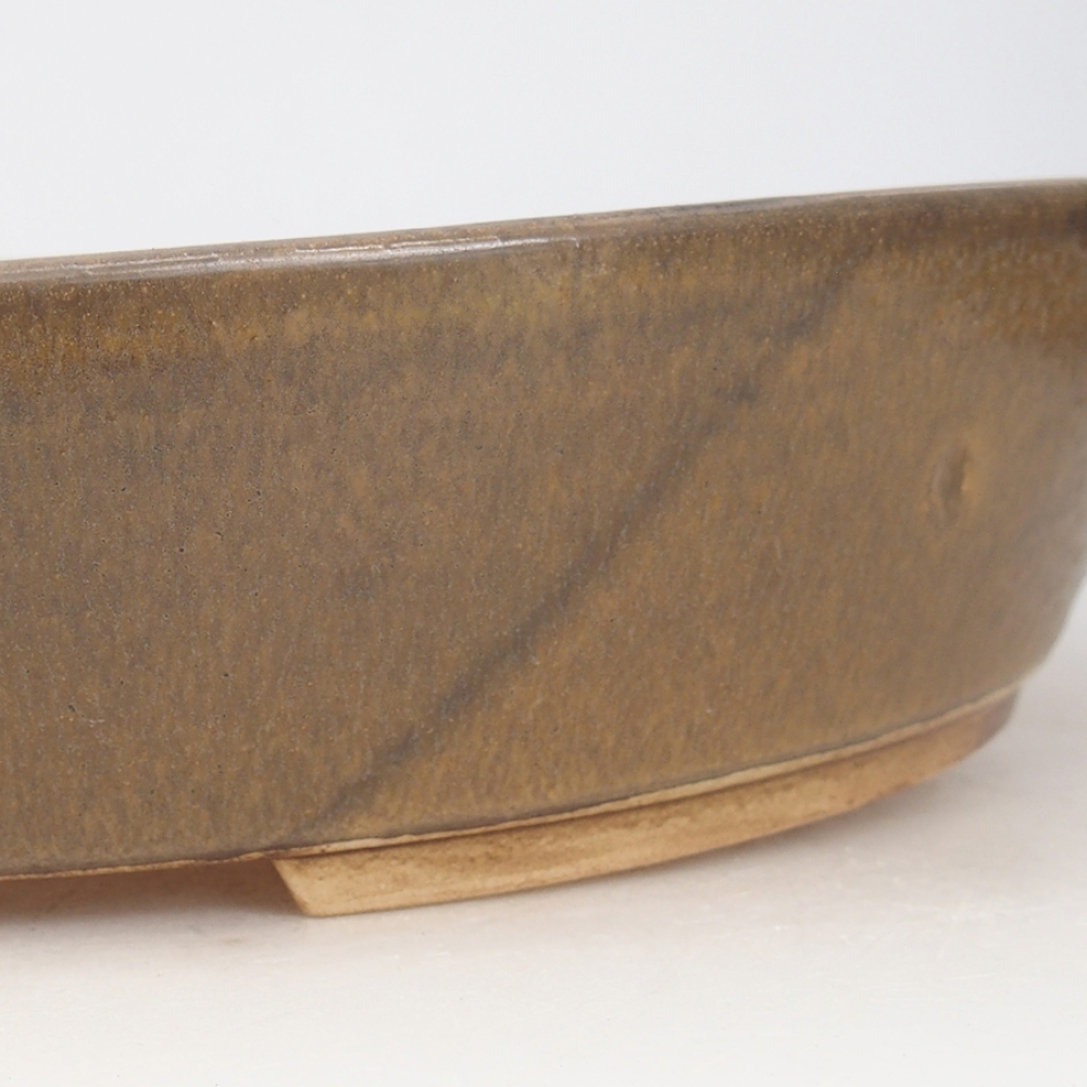 Ciotola per bonsai in ceramica 32 x 28 x 6 cm, marrone