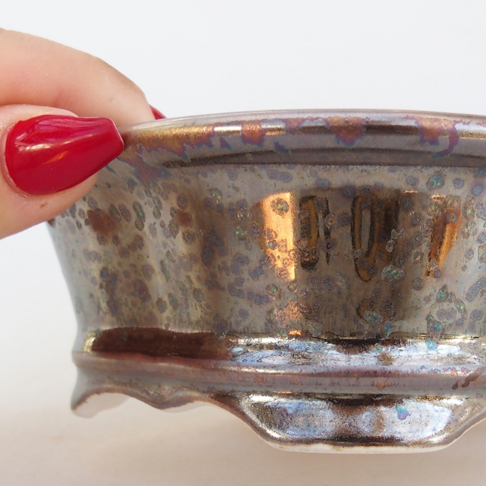 Ciotola bonsai in ceramica 13 x 12 x 5 cm, colore oro