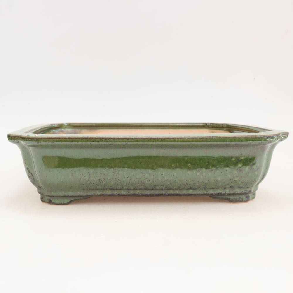 Ciotola per bonsai in ceramica 27,5 x 21,5 x 7 cm, verde