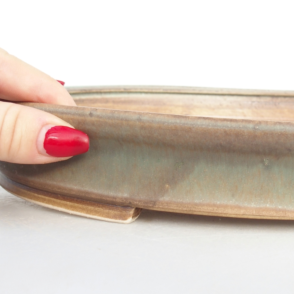 Ciotola bonsai in ceramica 31 x 27 x 4,5 cm, verde