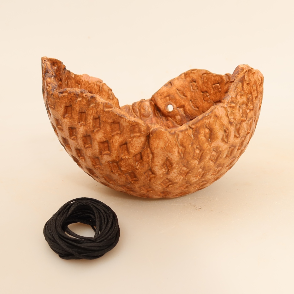 Conchiglia in ceramica per Kokedama 12,5 x 12,5 x 8 cm, colore rosa